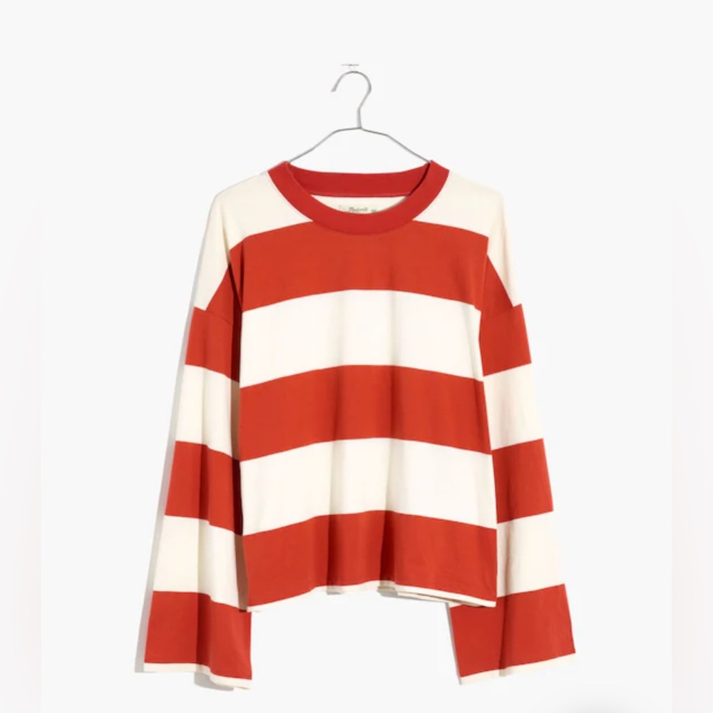 Madewell Easy Crop Long-Sleeve Tee in Rugby Stripe